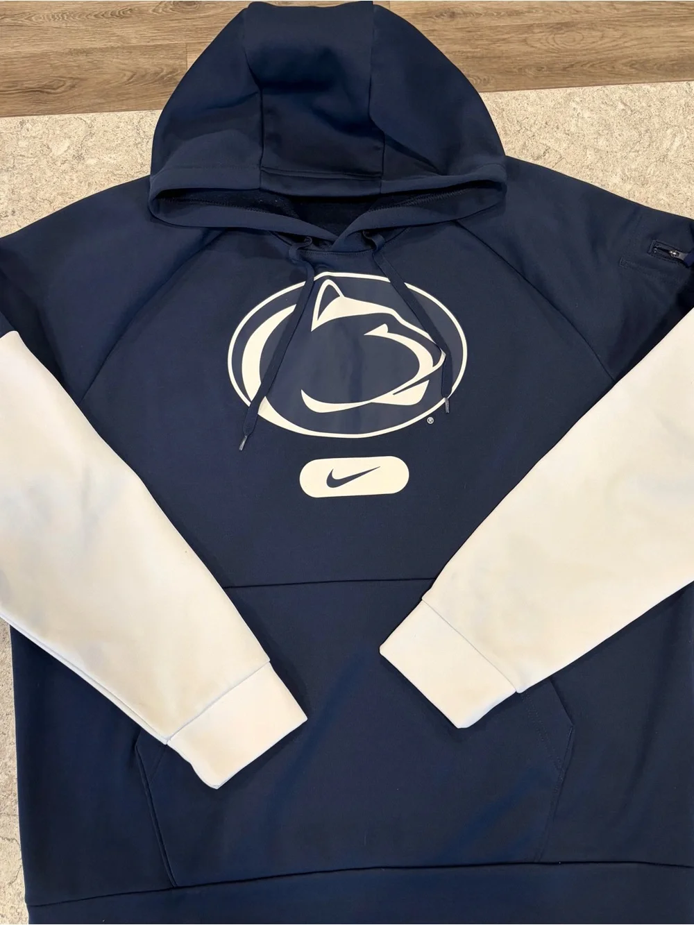 Nike Navy and White Penn State Pullover Hoodie